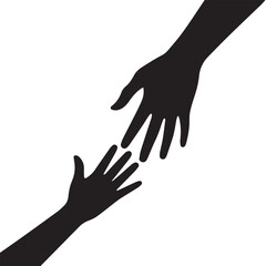 Hands reaching offering support, symbolizing community assistance and compassion for help and togetherness