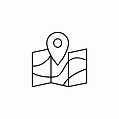 folded map pin icon sign vector