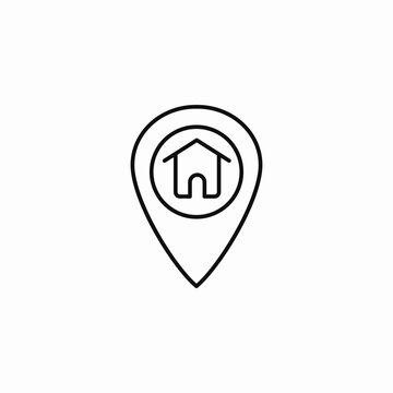 home address pin icon sign vector