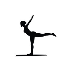 Silhouette of a Southeast Asian person performing exercises Vector illustration