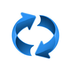 3d realistic recycle arrow vector icon transparent background.