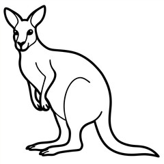 Kangaroo cartoon character isolated	
