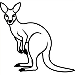 Kangaroo cartoon character isolated
