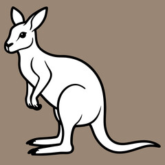 Kangaroo cartoon character isolated