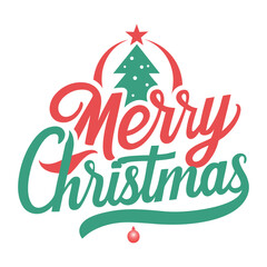 Merry Christmas typography art