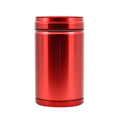 Red tin can isolated on transparent background