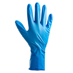 Obraz premium Blue rubber gloves isolated on transparent background