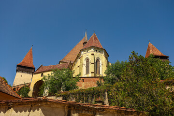 Fototapeta premium Fortified Church in Biertan, Transylvania, Romania – Saxon Village Heritage and Historic Landmark 