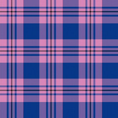 Deep Pink, Black, Navy Blue Tartan Weave Pattern - Tile