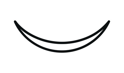 Obraz premium A vector illustration of a black and white crescent smile symbol