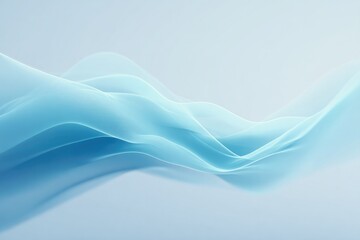minimalist vector wave flow in gentle gray-blue lines traversing clean white backdrop