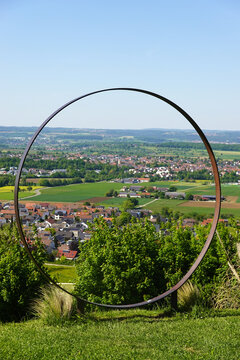  The panorama of landscape in Schwabische Alb, in the region of Goeppingen, Baden Wuerttemberg, Germany 