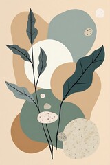 Earthy Minimalist Collage on Kraft Paper – Geometric Shapes with Organic Stone Textures in Muted Tones"