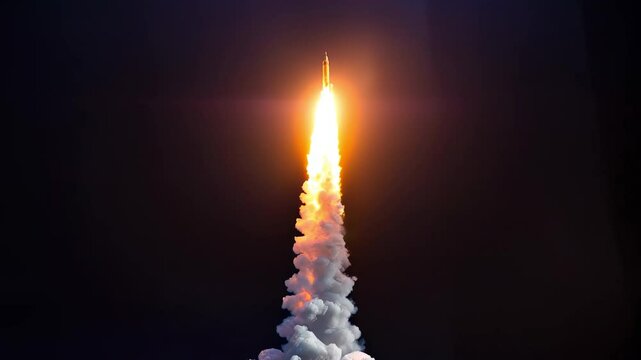 Missile Captured in Mid-Flight with Exhaust Trail in High-Speed Video