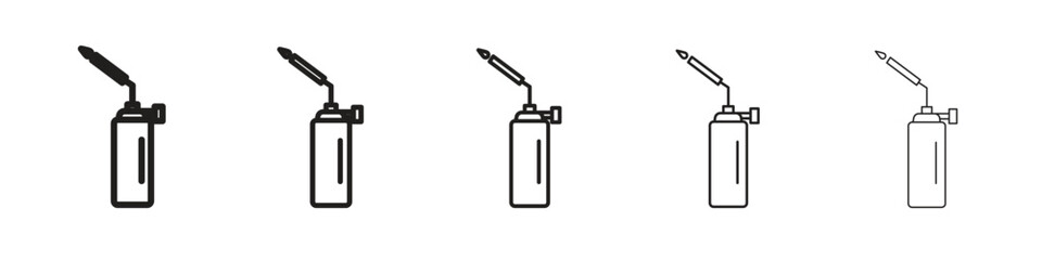 Blowtorch icon isolated silhouette on white background. Vector illustration.