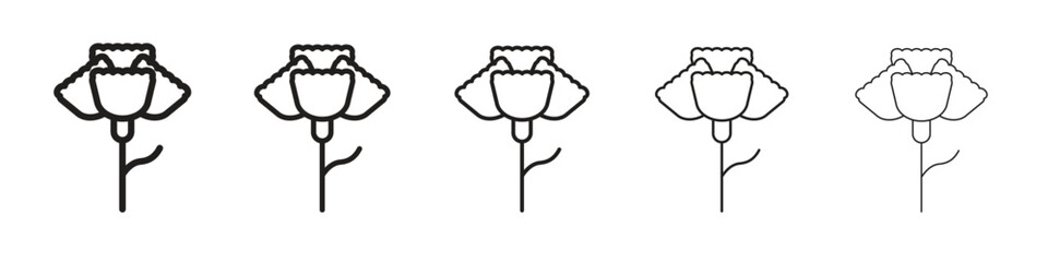 Carnation icon isolated silhouette on white background. Vector illustration.