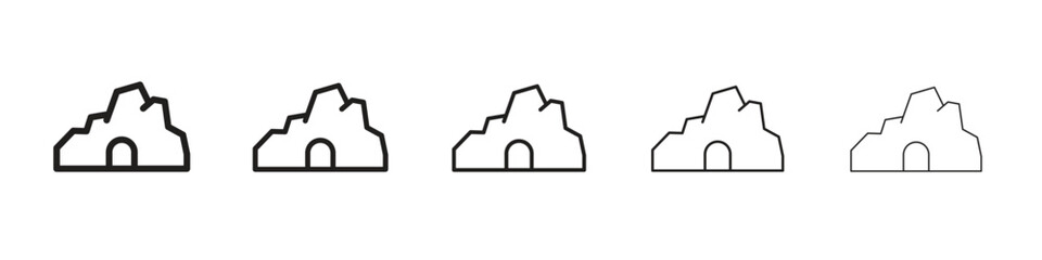 cave icon isolated silhouette on white background. Vector illustration.