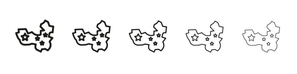 China map icon isolated silhouette on white background. Vector illustration.