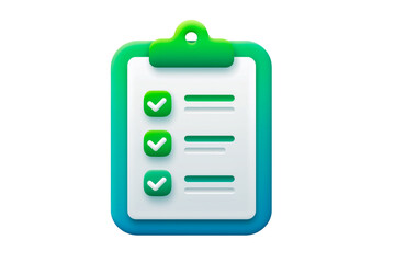 達成と確認：完了を示すチェックリストアイコン、タスク管理：効率化を促すチェックマーク　PNG素材