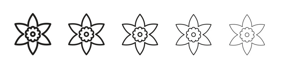 Daffodil icon isolated silhouette on white background. Vector illustration.