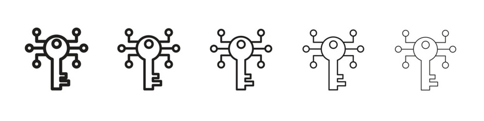 Digital key icon isolated silhouette on white background. Vector illustration.