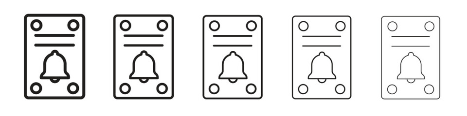 Naklejka premium Doorbell icon isolated silhouette on white background. Vector illustration.