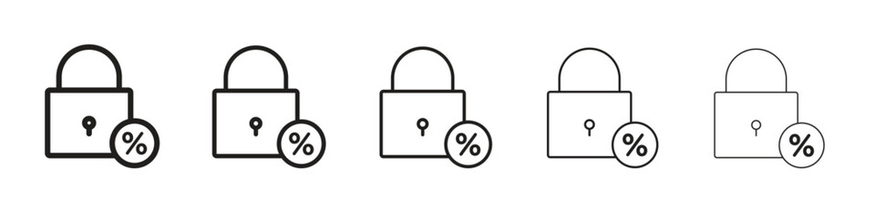 Fixed rate mortgage icon isolated silhouette on white background. Vector illustration.