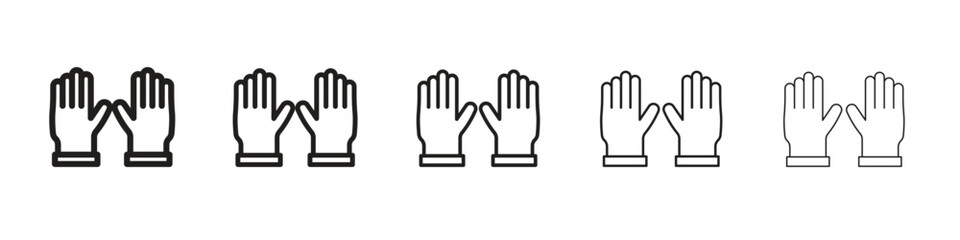 Gloves icon isolated silhouette on white background. Vector illustration.