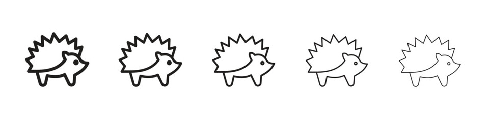 Hedgehog icon isolated silhouette on white background. Vector illustration.