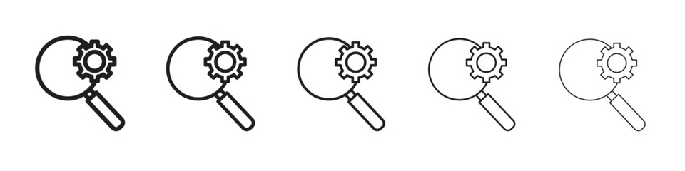 Investigate icon isolated silhouette on white background. Vector illustration.