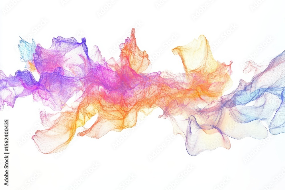Poster colorful smoke rendering creates ethereal effect in artistic display of vibrant swirls and patterns,