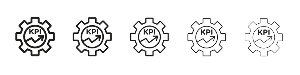 KPI icon isolated silhouette on white background. Vector illustration.