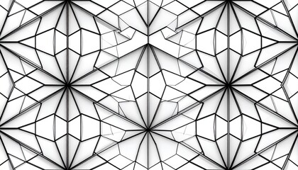 Geometric Line Art Pattern in Black on White