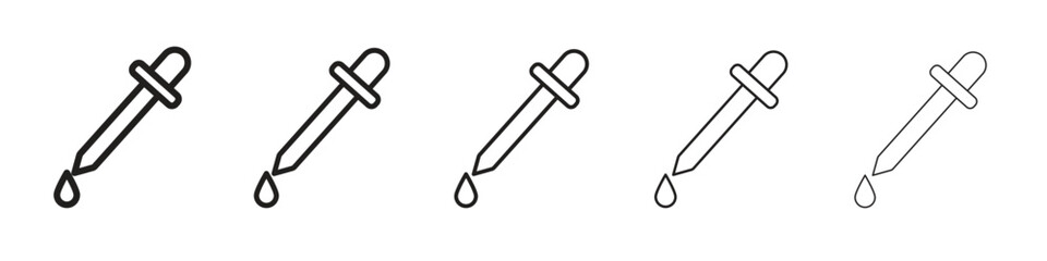 Pipette icon isolated silhouette on white background. Vector illustration.