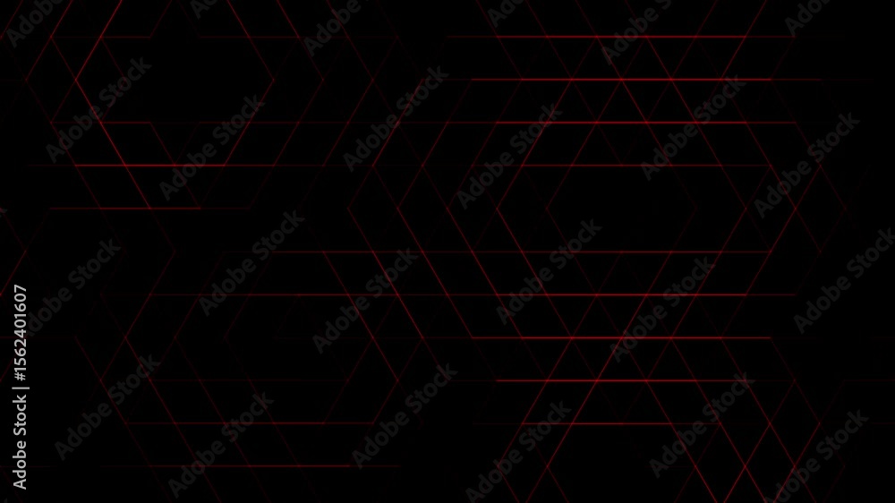 Aufkleber Red black abstract geometric grid animation background triangle shapes minimalist grid motion graphics