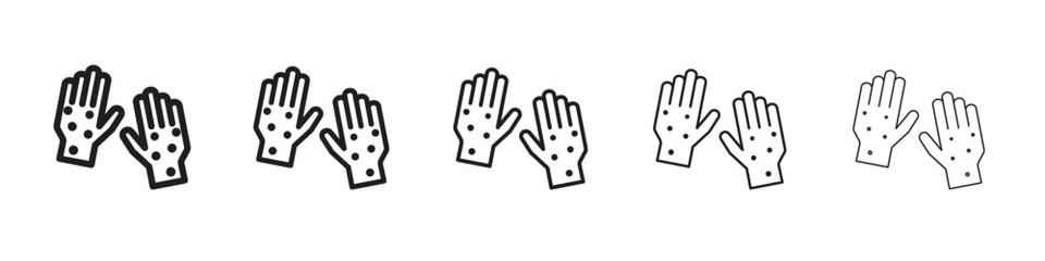 Rash hand icon isolated silhouette on white background. Vector illustration.