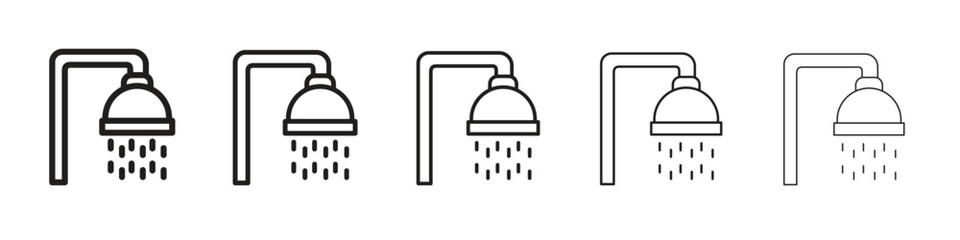 Shower Head icon isolated silhouette on white background. Vector illustration.