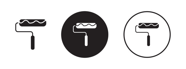 Paint Roller Icon Set for Renovation Themes
