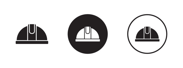 Construction Helmet Icons in Flat Style