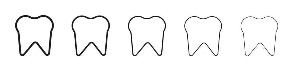 Tooth icon isolated silhouette on white background. Vector illustration.