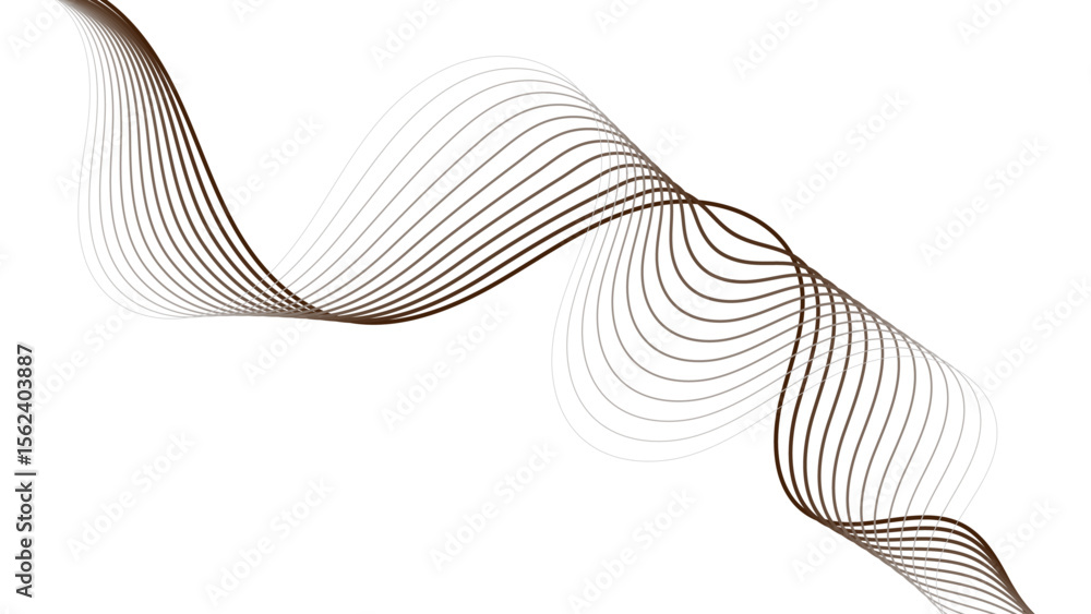 Aufkleber abstract wavy lines creating a flowing ribbon design plain white background.