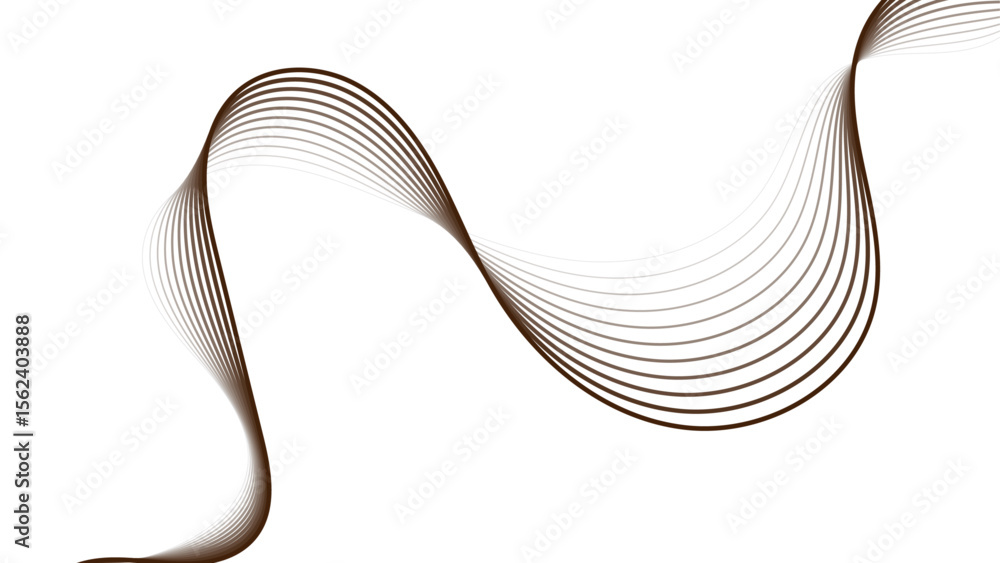 Aufkleber abstract wavy lines creating a flowing ribbon design plain white background.