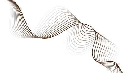 Abstract wavy lines creating a flowing ribbon design plain white background.
