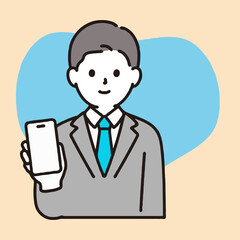 vector illustration of a businessman with headset