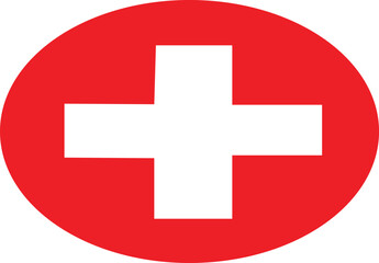 Switzerland circle flag. Flag icon. Standard color. Round flag. Computer illustration. Digital illustration. Vector illustration