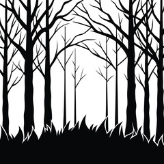 scary forest background with fog.eps