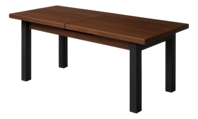 Extendable dining console table with hidden leaf inserts, offering flexibility in a suburban dining room.