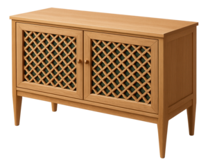 A shoe cabinet with a lattice design, suitable for a Mediterranean-style house, allowing air circulation to prevent odors.