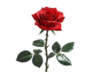 Fototapeta premium A single red rose stands out against a solid black background showcasing vibrant color and detail