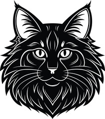 black cat head vector illustration